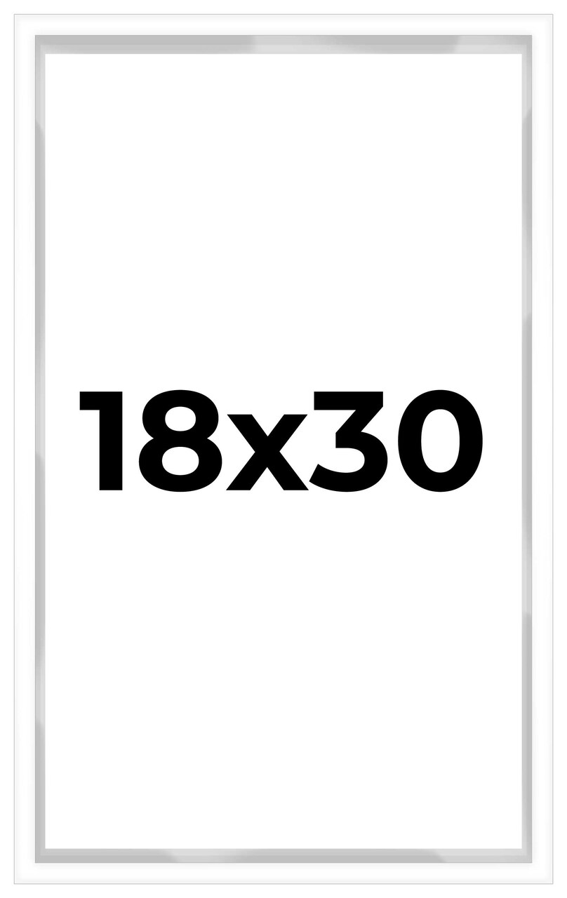 18x30 Shadow Box 3/4" Depth White Picture Frame - UV Acrylic, Backing, Hanging Hardware